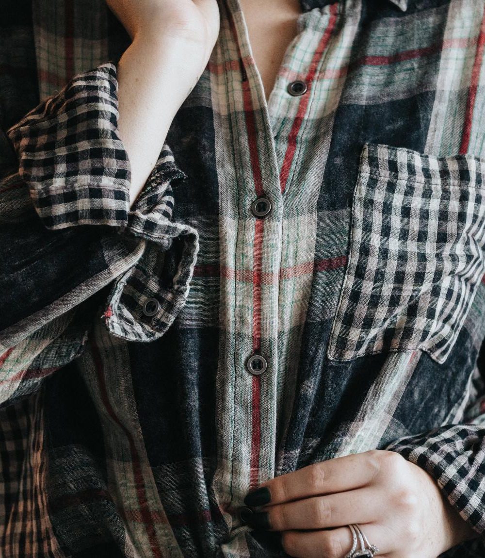 Plaid Black Oversized Shirt - Image 5